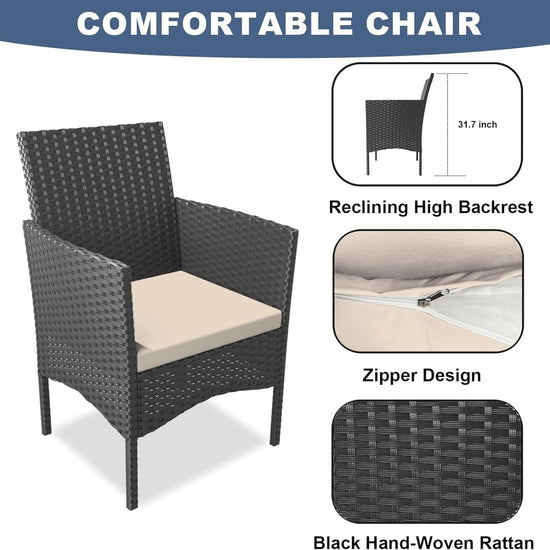 Stylish Four Piece Outdoor Rattan Patio Furniture Set-2