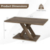 Rustic Brown Geometric Coffee Table, 37.5"
