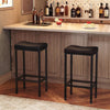 Counter Height Bar Stools Set Of 2 Saddle Seat Black-2