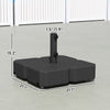 Patio Umbrella Base with Wheels — Black
