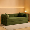 Green Corduroy Convertible Sofa Bed with Removable Armrests