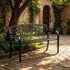 50" Metal Outdoor Bench with Backrest & Armrests