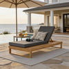 Acacia Wood Chaise Lounge with Water-Resistant Cushion