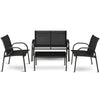 4-Piece Patio Conversation Set with Glass-Top Table