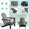HDPE Folding Adirondack Chairs with Cup Holders, Set of 2 — Gray