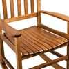 Square Wooden Outdoor Rocking Chair - Natural Finish