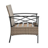 4-Piece PE Wicker Conversation Set with Black Metal Table