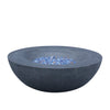 42" Concrete Propane Fire Pit Bowl — Dark Gray