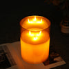 8" 3-Wick Glass Flameless Candle, Gold
