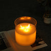 6" 3-Wick Glass Flameless Candle, Battery Operated