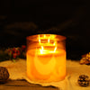 6" 3-Wick Glass Flameless Candle, Gold-Tinted, Battery Operated