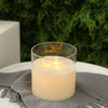 6" 3-Wick Glass Flameless Candle, Battery Operated