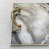 Wild Agate Serving Tray With Brass Handles