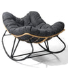 Oversized Papasan Rocking Egg Chair, Dark Gray