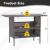 Wicker Outdoor Bar Table with 2 Mesh Shelves