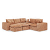 Modern Boucle L-Shaped Sectional Sofa with Two Moveable Ottomans,