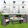 4-Piece Wicker Patio Conversation Set with Soft Cushions