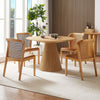 47.24'' Wooden Dining Table Round Dining Table, Hardwood Solids