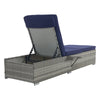 Rattan Chaise Lounge Set of 2 with Side Table