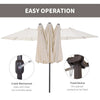 15 Ft Double-Sided Patio Umbrella, Extra-Large Outdoor Market Shade