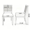 Cane-Back Rattan Dining Chairs, Set of 2 — Grey