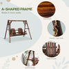 Adirondack Swing Chair, 2-Seat Freestanding Solid Wood, Outdoor