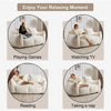 Oversized Bean Bag Loveseat with Pillows, White