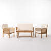 4 Piece Acacia Wood Patio Set for Outdoor Living Area