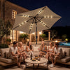 9 ft Solar LED Patio Umbrella with Tilt and Crank