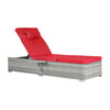 Rattan Chaise Lounge Set of 2 with Side Table