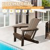Folding HDPE Adirondack Chair with Cup Holder, Brown