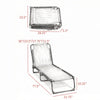 Cream White Folding Chaise Lounge Chairs, Set of 2