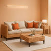 5-Piece Outdoor Patio Set, Salmon Orange Wicker Sectional