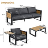Aluminum Frame 4-Piece Outdoor Patio Conversation Set with Sofa