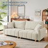 Cream Chenille Sleeper Sofa with Hidden Storage
