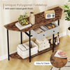 2-Tier Industrial Console Table with Fabric Drawers