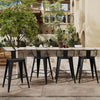 24-Inch Black Metal Bar Stools, Counter Height, Set of 4