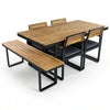 6-Piece Acacia Wood Outdoor Dining Set with Table, Chairs & Bench