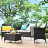 4-Piece Outdoor Rattan Conversation Set with Cushions-3