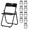 Stackable Folding Chairs, Black — Set of 10