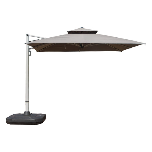 10' x 10' Square Cantilever Patio Umbrella with Center Pole, Gray
