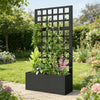 Galvanized Steel Raised Planter Box with Trellis