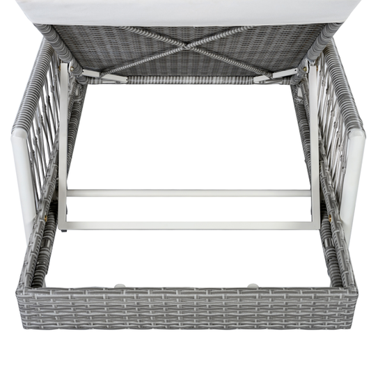 All-Weather Wicker Chaise Lounge, Grey (Set of 2)