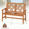 Solid Hardwood 2-Person Garden Bench