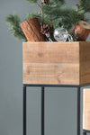 Set of 2 Reclaimed Wood Planters with Iron Stands