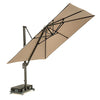 Cantilever Umbrella with Tilt and Rolling Base, 9.8 x 9.8ft