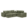 Modern Boucle L-Shaped Sectional Sofa with Two Moveable Ottomans,