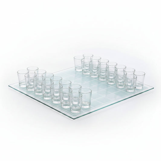 Glass Chess Drinking Game Set