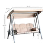 Three-Seat Outdoor Patio Swing with Canopy