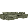 Modern Boucle L-Shaped Sectional Sofa with Two Moveable Ottomans,